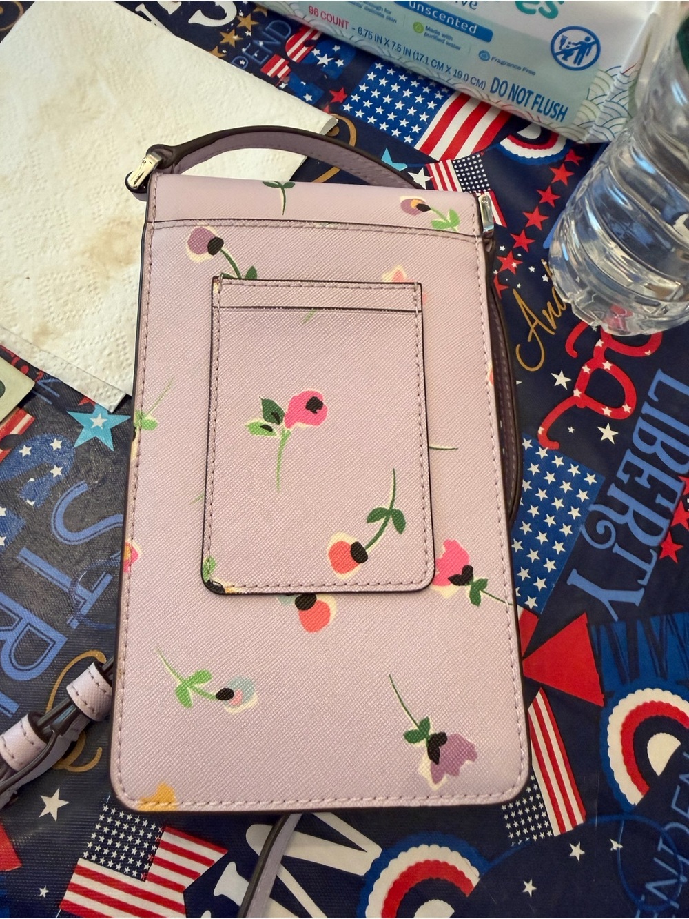 kate spade NWOT Pale Pink Floral Crossbody Phone Pouch - Picture 6 of 6